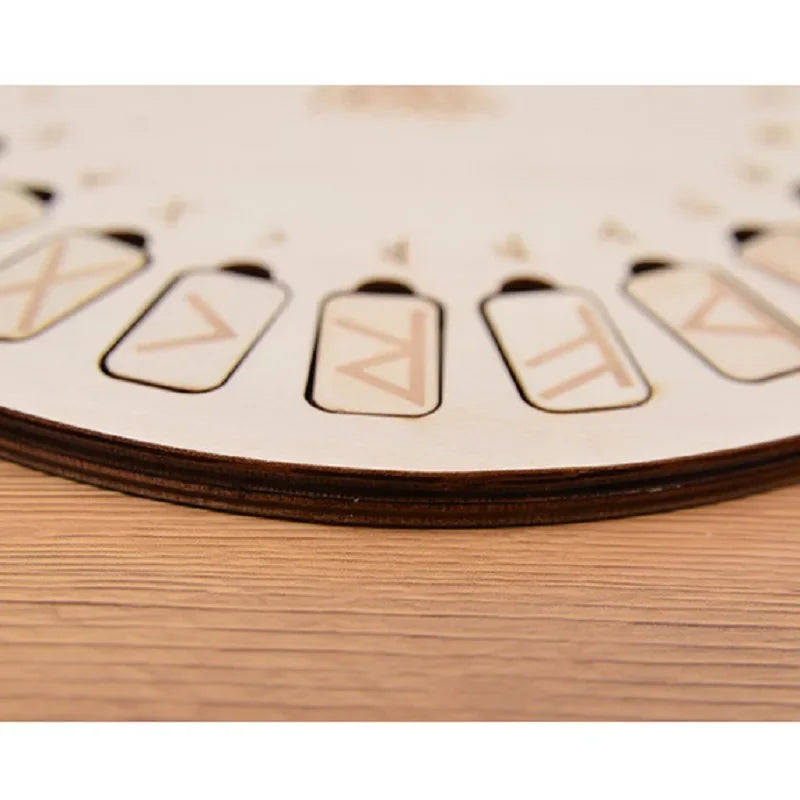 24Pcs Wood Runes Set Rune Board Kit Round Wooden Tile Divination Occultism Fortune-telling  Witchcraft Supplies for Altar WICCA