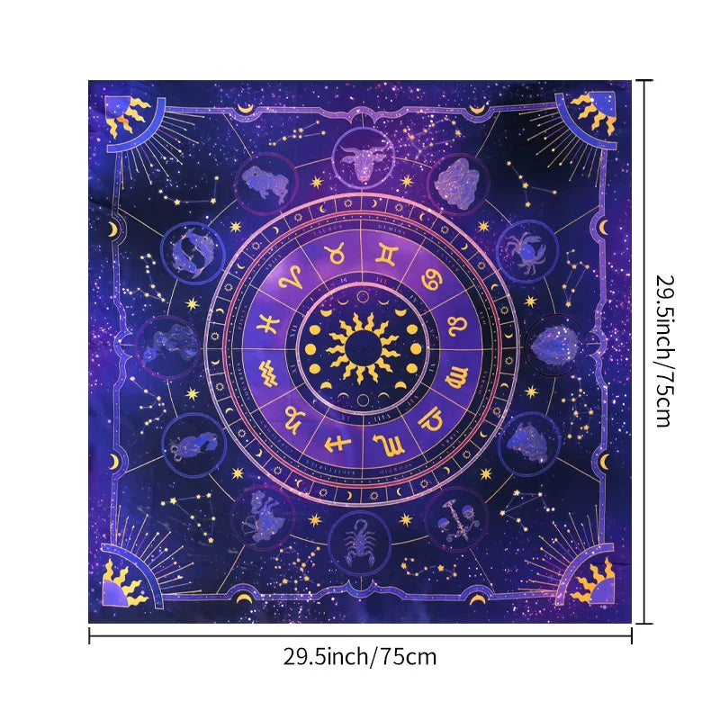 VIKAMA Moon Phase Floral Mushroom Tarot Altar Cloth Witchcraft Divination Mat Mystic Nature Ritual Tablecloth