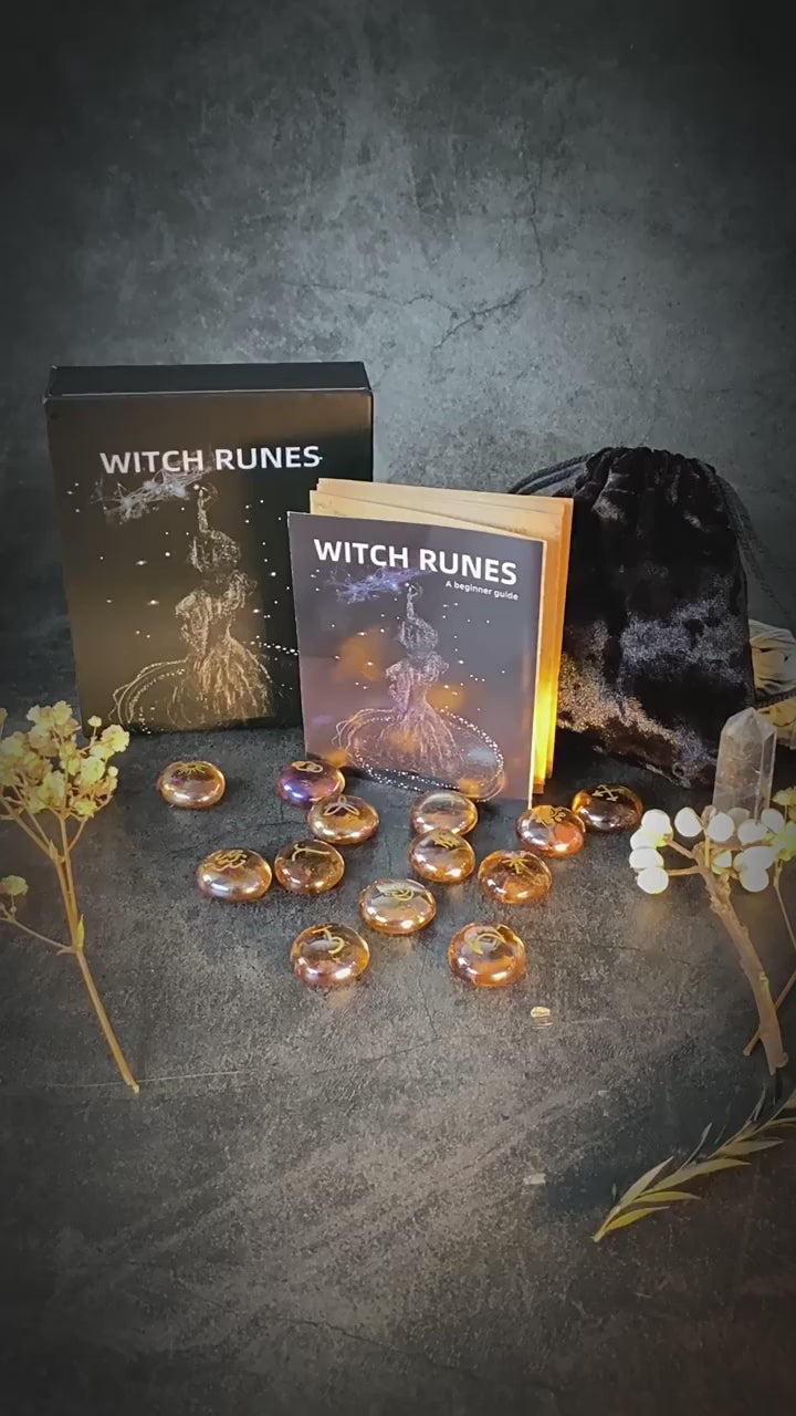 Runes Set 13 Pcs Rune Stones Witches Runes Kit Multifunctional Handicrafts Tools Portable Witch Supplies For Altar Divination